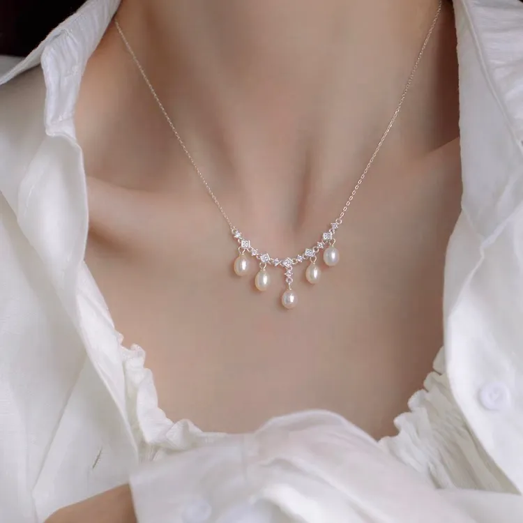 Ben.S本饰 设计款【美人泪】天然淡水珍珠灵动流苏项链A125