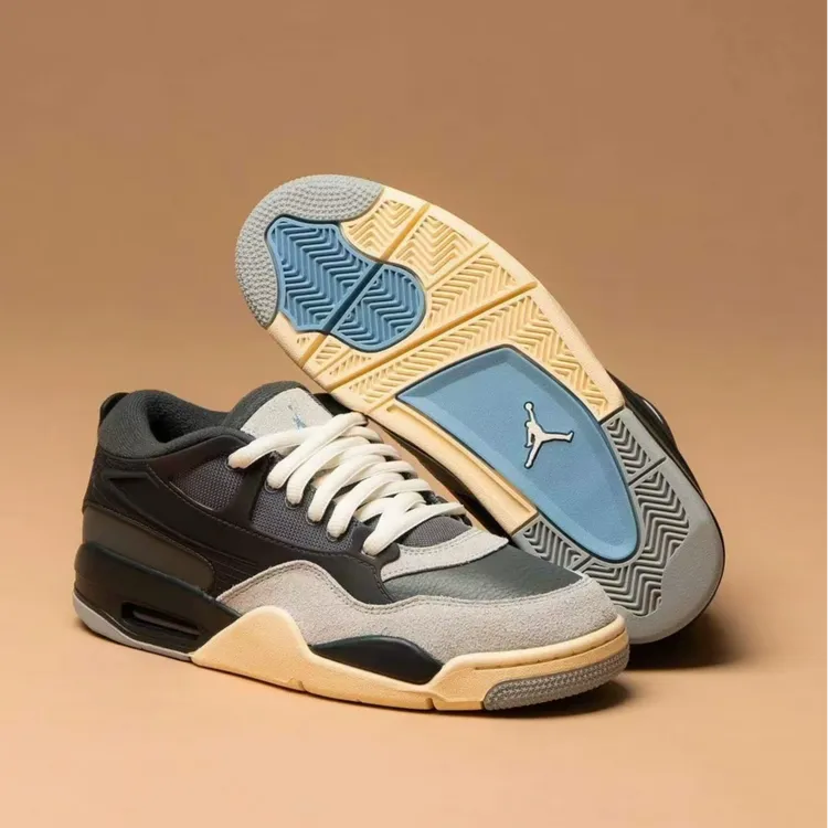 AIR JORDAN 4 AJ4 男子复古中帮耐磨白灰色新款篮球鞋 FQ7939-002