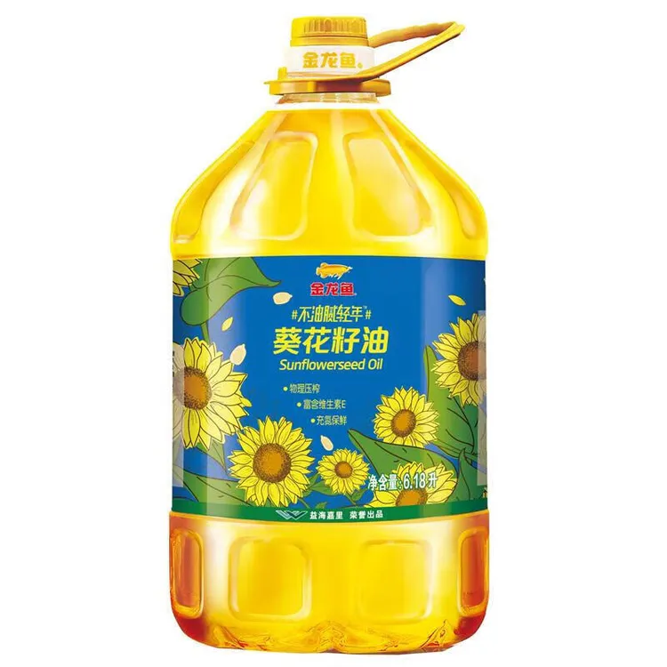金龙鱼食用油葵花籽油6.18L非转基因压榨炒菜食用植物油