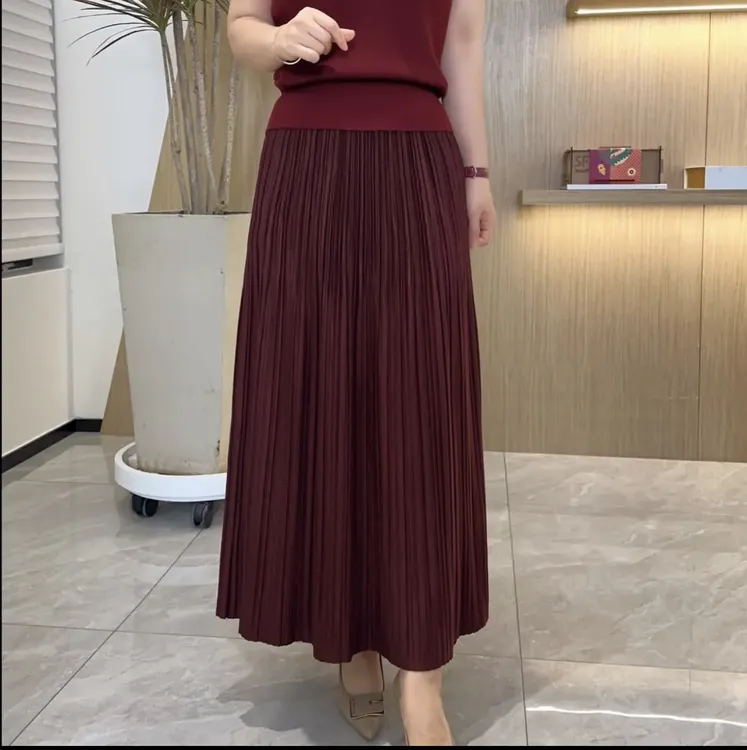 LVMU/吕木【冬日钟情】中高腰百褶半身裙秋冬新款#GT7982气质显瘦