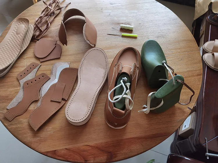 工装鞋真皮手工鞋diy自制材料包