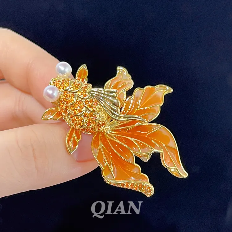 天然珍珠锦鲤胸针吊坠两用款（赠链）
