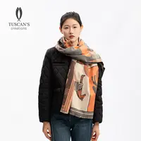 TUSCAN'S CREATIONS气质百搭洋气图案保暖女士双面围巾时代集团