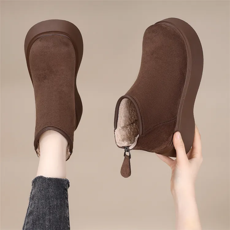 【高品质】大棉靴女2025冬季新款厚底轻便加绒短靴增高靴子上班族