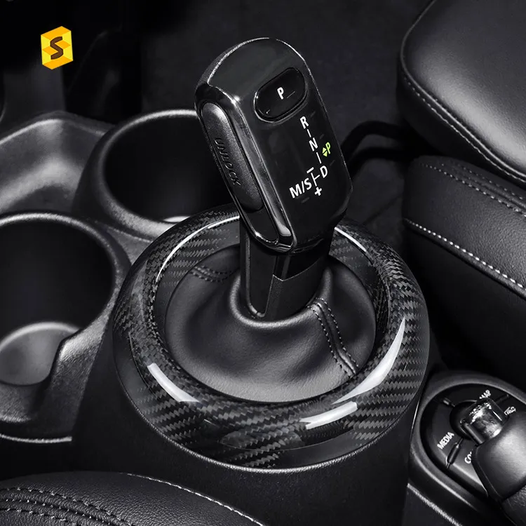 宝马迷你内饰用品改装碳纤维F55 F56  F60档把底座盖贴片排挡框