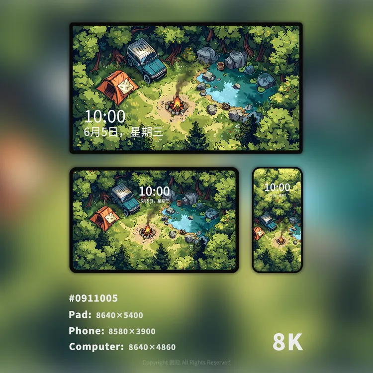 8K高清壁纸 | 林间静谧 0911005