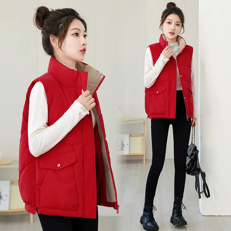 棉马甲女款外穿爆款2025新款网红款女士外出马夹韩版百搭坎肩背心