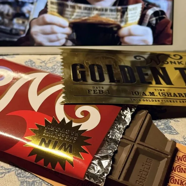 【送报纸】电影同款查理和巧克力工厂金奖劵威力旺卡幸运便签卡劵