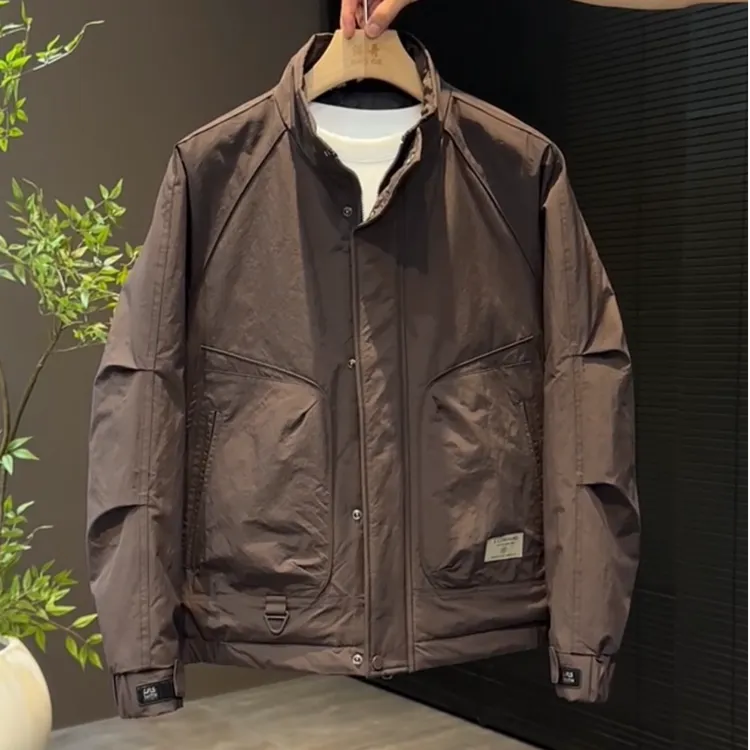 美式复古棉衣男款冬季潮流外套2025新款宽松百搭立领工装夹克棉衣