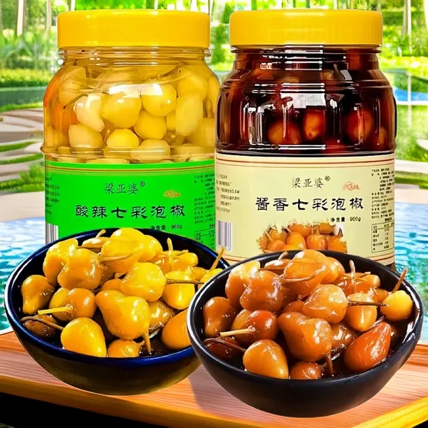 广西特产七彩泡椒腌制灯笼椒I酱香正宗新鲜酸脆泡香五彩辣椒500g商品图