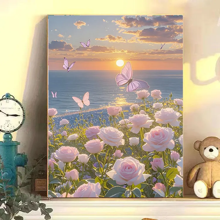 diy数字油画花卉系列手工填充填色油画高级解压治愈系装饰挂画商品图