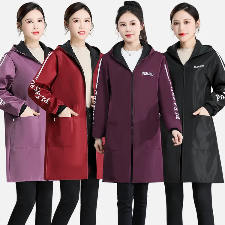 罩衣成人女防水加绒时尚新款家用厨房防污长袖围裙男士工作服外套