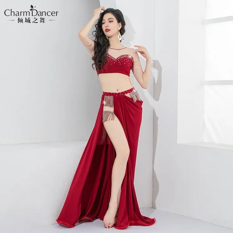倾城之舞原创拼接设计肚皮舞练功服动感流苏东方舞轻奢演出服套装