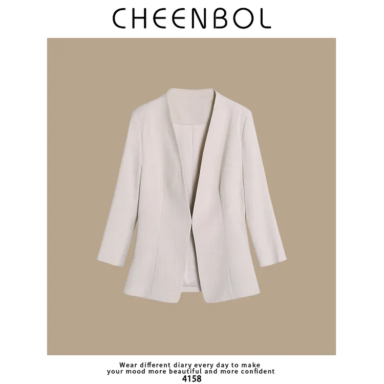 4158白色西装外套女春秋新款休闲气质高级感小西服上衣修身显瘦