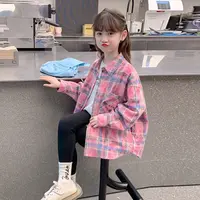 女童2025秋季新款时尚洋气百搭韩版休闲女孩格子长袖外套DY12426