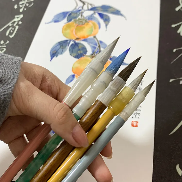 【5支毛笔套装】中楷小楷书画皆宜 初学国画水彩写意工笔全套毛笔