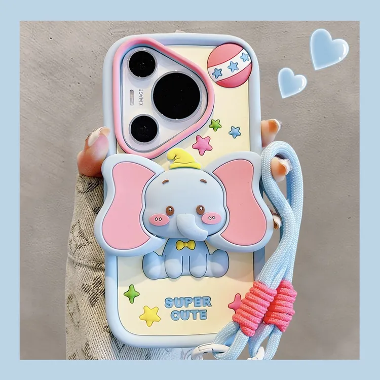 适用适用华为pura70pro+手机壳适用70Ultra卡通小飞象硅胶套