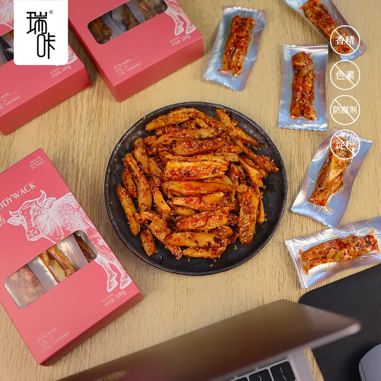 瑞咔 内蒙古特产牛板筋即食休闲零食解馋小吃香辣嚼劲牛筋组合装
