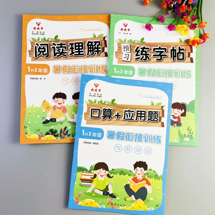 一升二暑假阅读理解练字帖口算题应用题人教版一升二暑假衔接训练