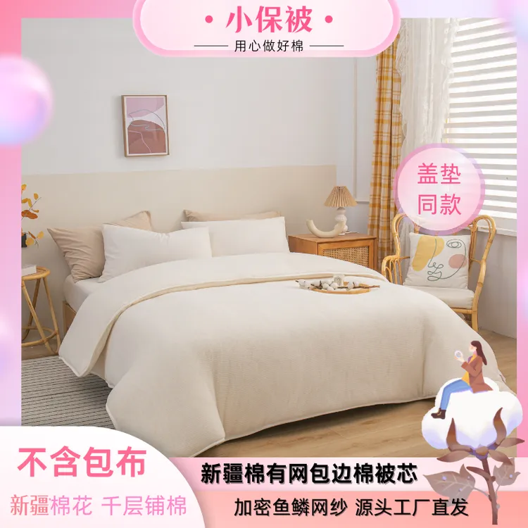 小保被新疆棉花被芯鱼鳞网包边被芯2斤3斤