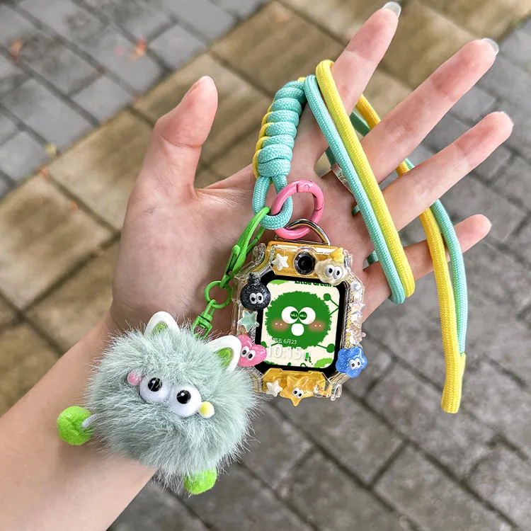 适用华为儿童手表表带5X/5Xpro挂脖绳4X/4Pro毛绒挂绳表壳3X/3Pro