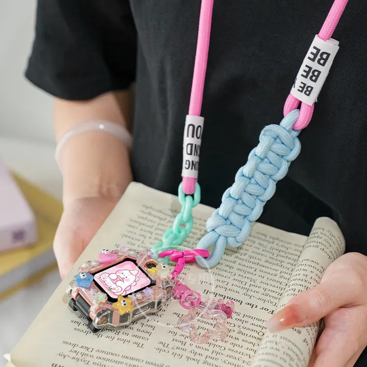 适用小天才z8/z9/z10手表挂绳新款z6/z5/z1涤纶编织挂脖q1/d2吊坠