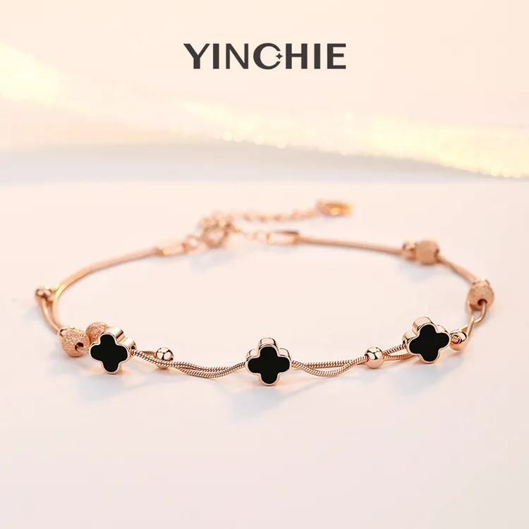 925银脚链 不掉色新款四叶草纯银脚链简约轻奢女款时尚网红百搭A