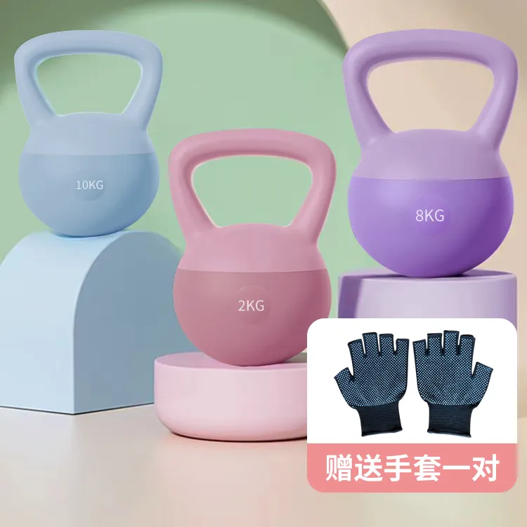 广威软壶铃训练器健身球传统细手柄软壶铃健身器材专业软皮壶铃