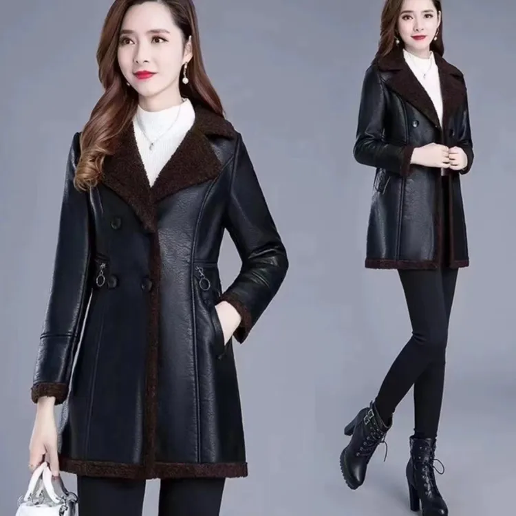 2023时尚修身款加绒外套显瘦秋冬款