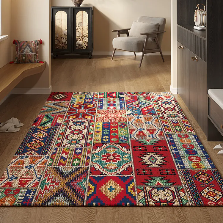 新疆民族风复古入户门垫地毯地垫客厅马年床边毯防滑耐脏进门脚垫