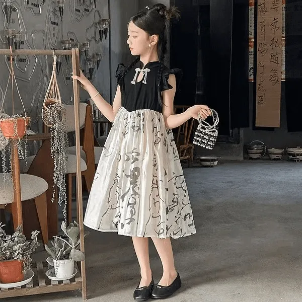 【墨嫣】女童连衣裙夏装2024新款儿童国风汉服新中式超仙公主裙子