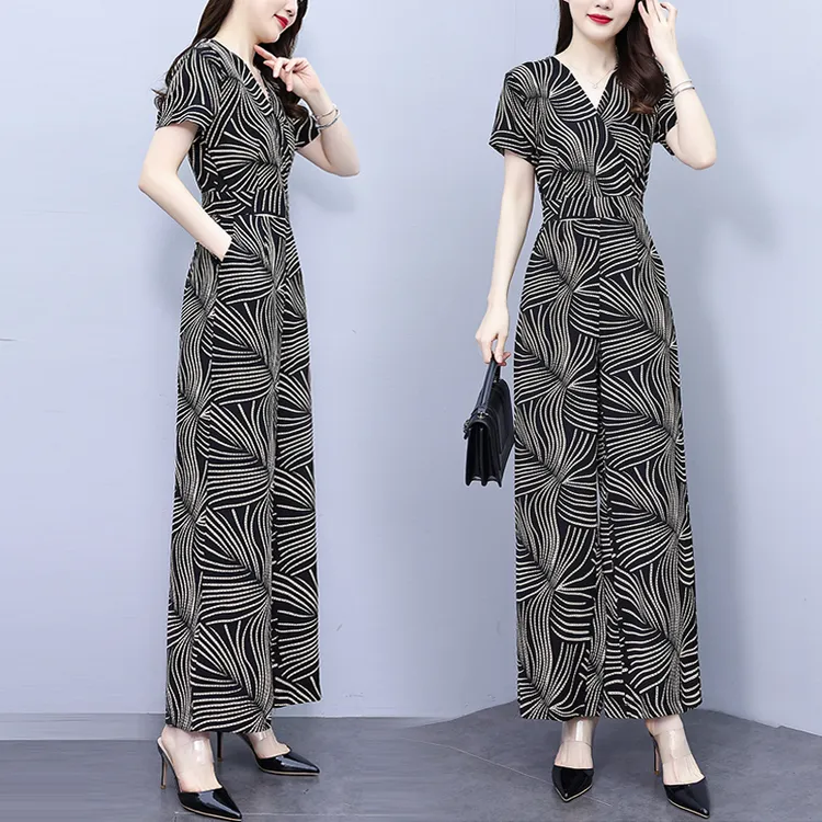 别致高级感连体衣阔腿裤套装女夏薄款2025新款时尚气质连身连衣裤