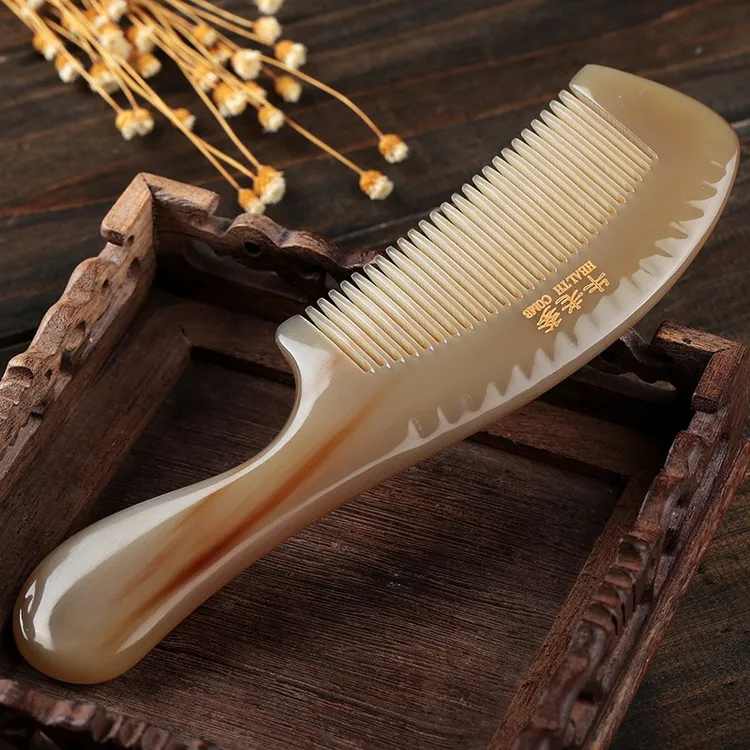 正宗天然牛角梳头部按摩家用长发梳头发梳防静按摩精品牛角梳子