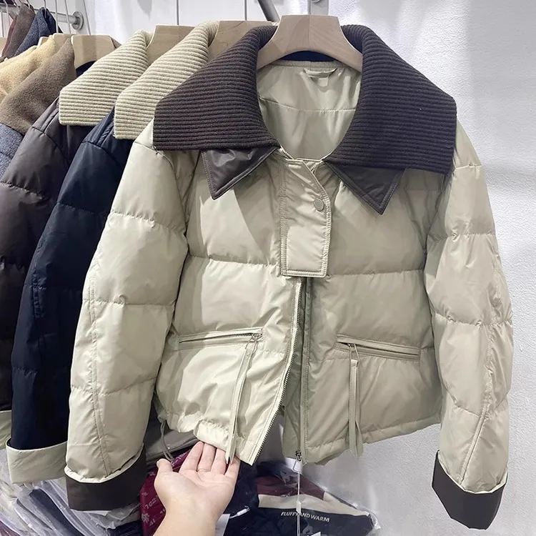 时尚显瘦高级感棉服女士2025秋冬新款小众设计感抽绳下摆保暖棉衣