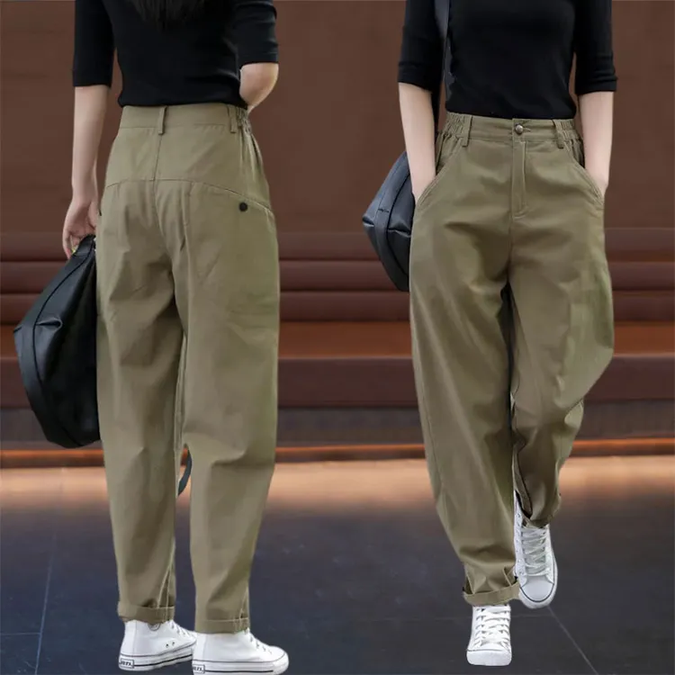 雅丹高级感工装裤女款2025春秋新款女装宽松显瘦洋气爆款休闲裤子