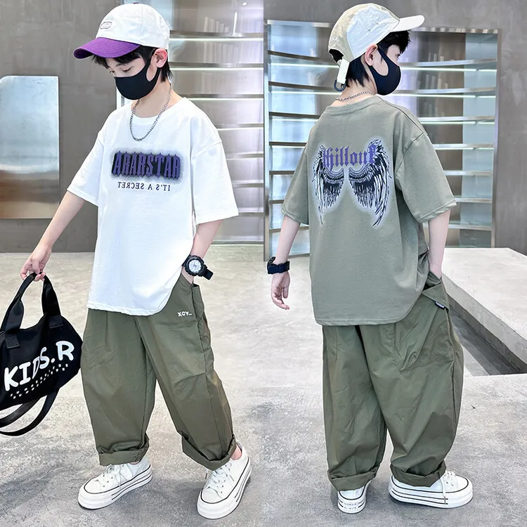 男童套装夏装童装潮款夏季新款中大童儿童宽松洋气炸街夏装韩版