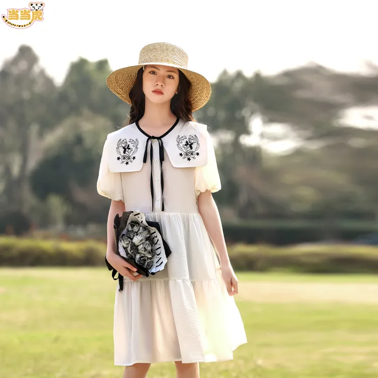 女大童夏装季连衣裙2024新款女孩学院风初中女学生青少年裙子洋气