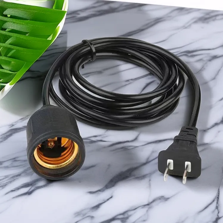 家用E27螺口灯头线灯头带线带插头延长线悬挂吊式LED灯螺口灯座线