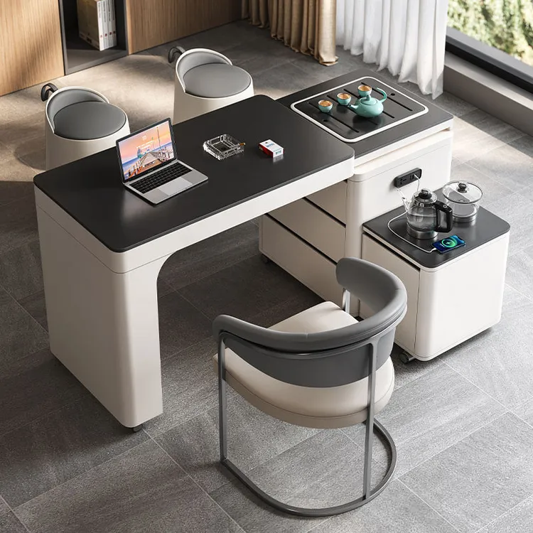 2024新款家用客厅可伸缩阳台茶桌椅组合现代简约移动岩板功夫茶台