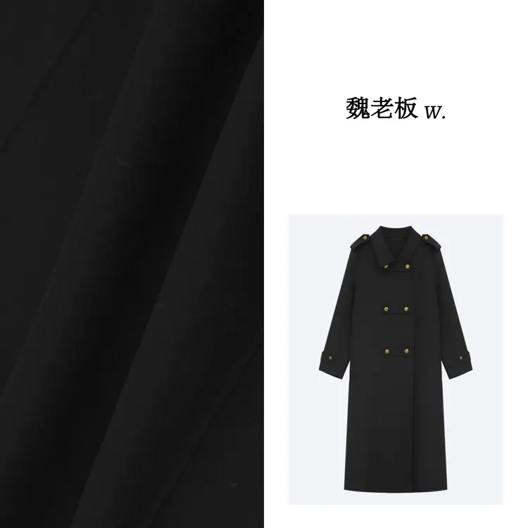 W.Diva【山海】早春澳洲羊毛+山羊绒大衣百搭双排扣中长款4CDMW9200