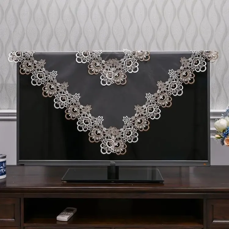 电视机盖布床头柜方桌圆桌可用高档防尘高端大气家用防尘纯色