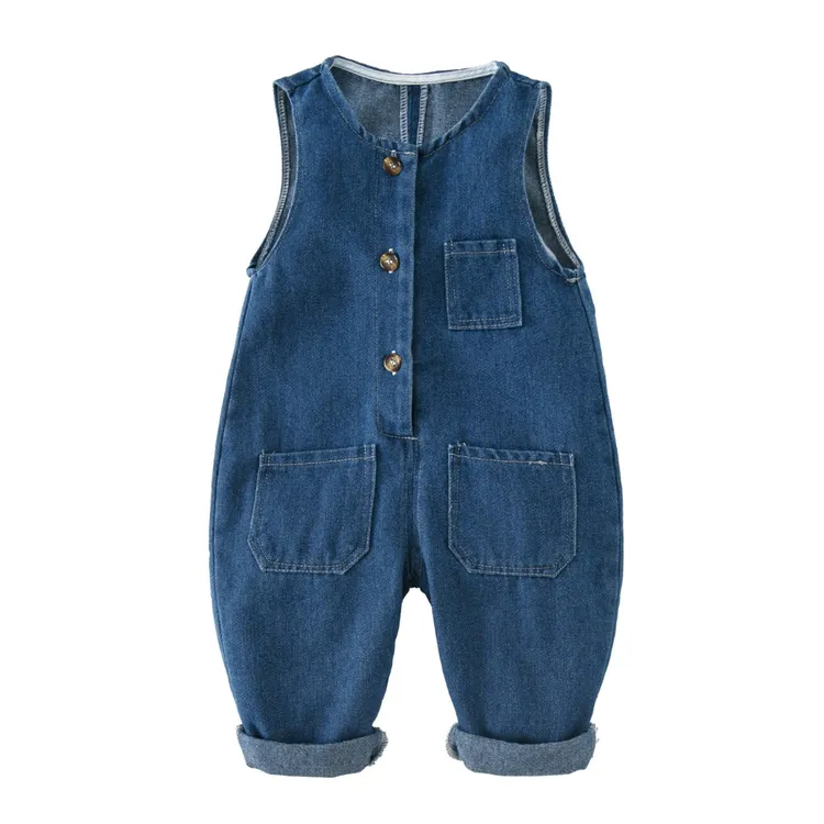 洋气牛仔背带裤新款男女儿童韩版休闲舒适吊带裤幼儿连体裤春秋