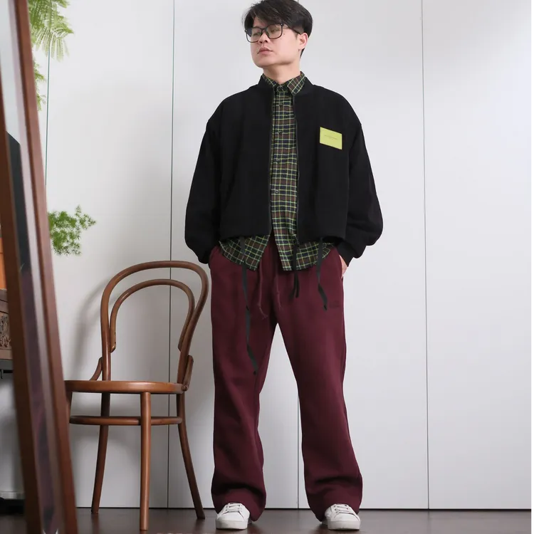 2024冬季新款潮流夹克荧光绿衬衫上衣两件套慵懒成熟宽松保暖男装