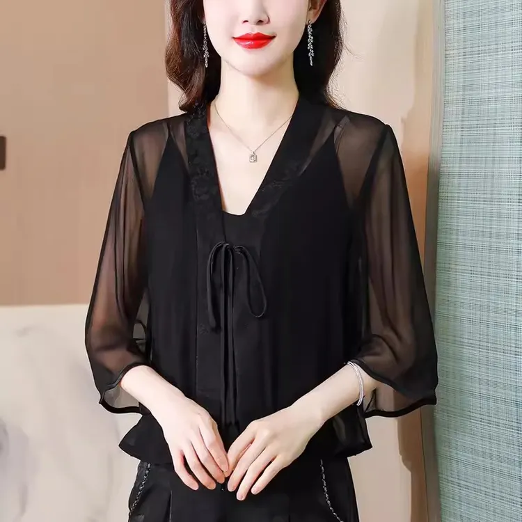 新中式短款高端漂亮开衫薄款外套夏季防晒外搭上衣披肩御姐成熟范