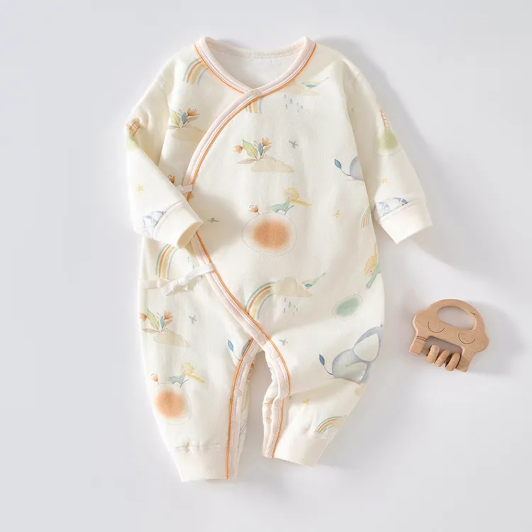 新生儿衣服秋冬季婴儿连体衣纯棉长袖宝宝和尚服夹棉保暖哈衣爬服