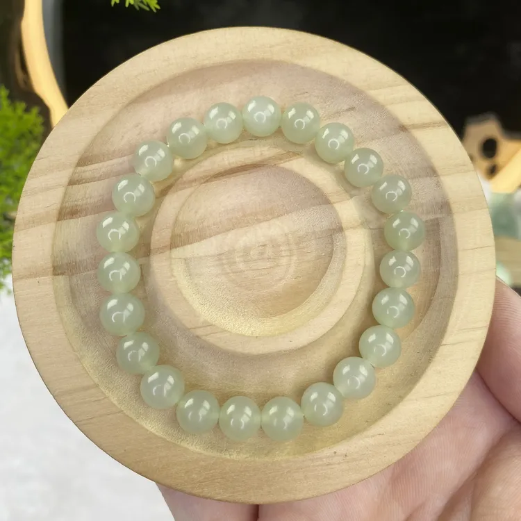 和田玉单圈冰晴水卡8MM玉手串女士串珠时尚圆珠多样性HY1010069