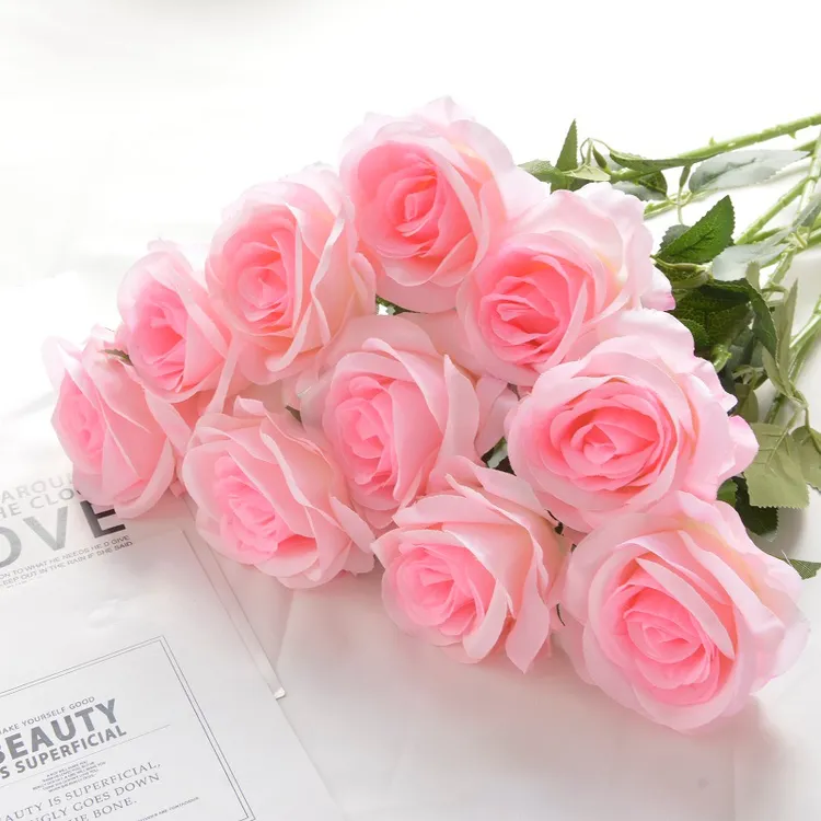 刘亦菲手捧玫瑰花仿真花女孩拍照摄影道具假花束鲜花餐桌婚庆花艺