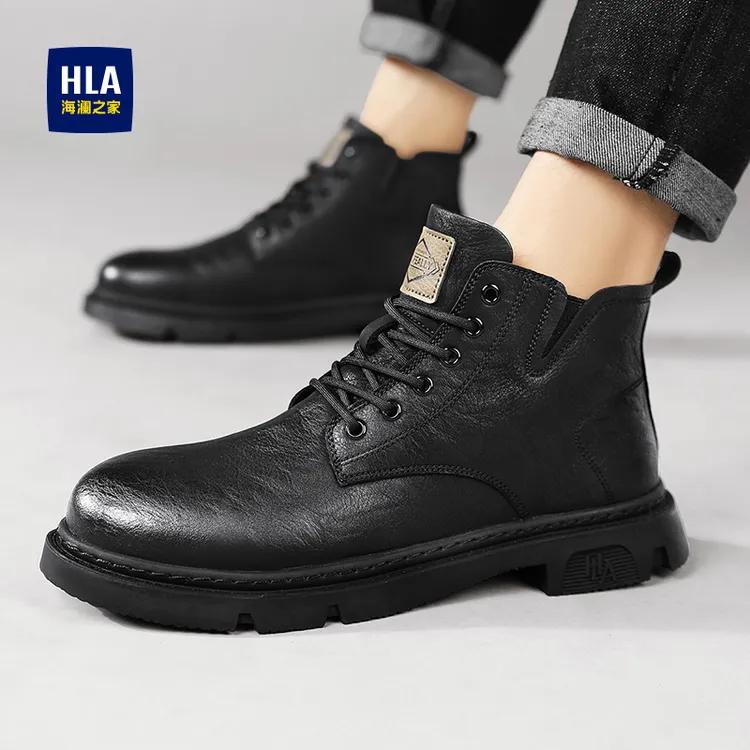 HLA/海澜之家正品男鞋秋冬新款潮流时尚百搭马丁靴爆款男士工装靴