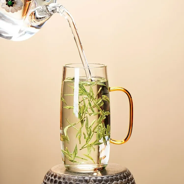 高硼硅耐热绿茶杯情侣对杯泡茶玻璃杯早餐杯喝水饮料果汁杯办公杯