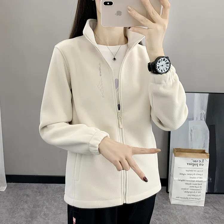 户外抓绒衣女士秋冬季防寒保暖加厚双面摇粒绒运动休闲百搭外套